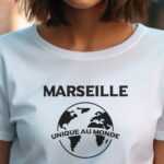 T-Shirt Blanc Marseille unique au monde Pour femme-1