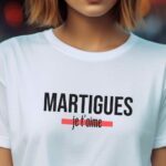 T-Shirt Blanc Martigues je t'aime Pour femme-2