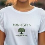 T-Shirt Blanc Martigues pour plus de vert Pour femme-1