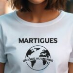 T-Shirt Blanc Martigues unique au monde Pour femme-1