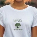 T-Shirt Blanc Meaux pour plus de vert Pour femme-1