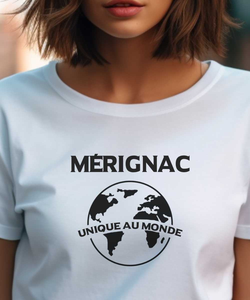 T-Shirt Blanc Mérignac unique au monde Pour femme-1
