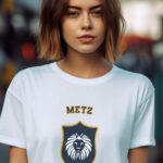 T-Shirt Blanc Metz blason Pour femme-1