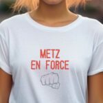 T-Shirt Blanc Metz en force Pour femme-2