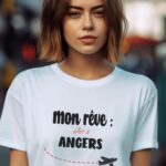 T-Shirt Blanc Mon rêve aller à Angers Pour femme-1