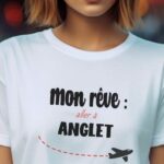 T-Shirt Blanc Mon rêve aller à Anglet Pour femme-2