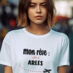 T-Shirt Blanc Mon rêve aller à Arles Pour femme-1