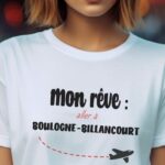 T-Shirt Blanc Mon rêve aller à Boulogne-Billancourt Pour femme-2