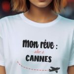T-Shirt Blanc Mon rêve aller à Cannes Pour femme-2