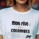 T-Shirt Blanc Mon rêve aller à Colombes Pour femme-2