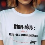 T-Shirt Blanc Mon rêve aller à Issy-les-Moulineaux Pour femme-2