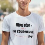 T-Shirt Blanc Mon rêve aller à La Courneuve Pour homme-2