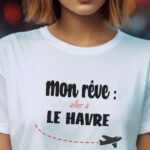 T-Shirt Blanc Mon rêve aller à Le Havre Pour femme-2
