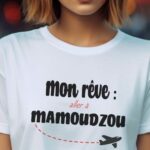 T-Shirt Blanc Mon rêve aller à Mamoudzou Pour femme-2