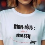 T-Shirt Blanc Mon rêve aller à Massy Pour femme-2