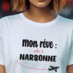 T-Shirt Blanc Mon rêve aller à Narbonne Pour femme-2