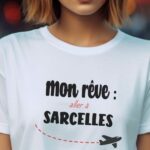 T-Shirt Blanc Mon rêve aller à Sarcelles Pour femme-2