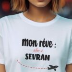 T-Shirt Blanc Mon rêve aller à Sevran Pour femme-2