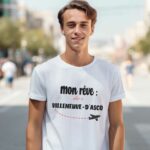 T-Shirt Blanc Mon rêve aller à Villeneuve-d'Ascq Pour homme-1