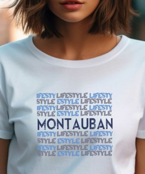 T-Shirt Blanc Montauban lifestyle Pour femme-1