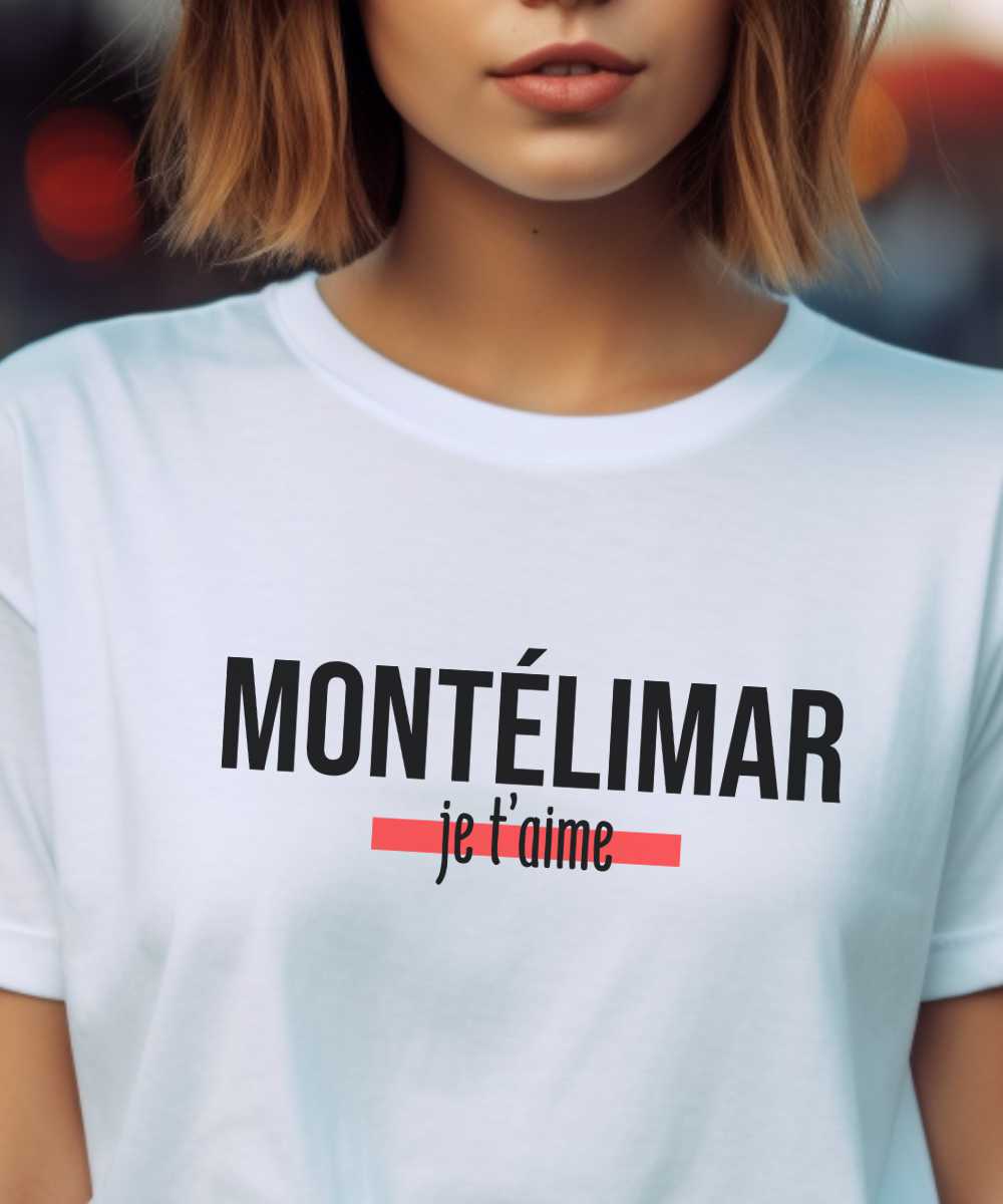 T-Shirt Blanc Montélimar je t'aime Pour femme-2