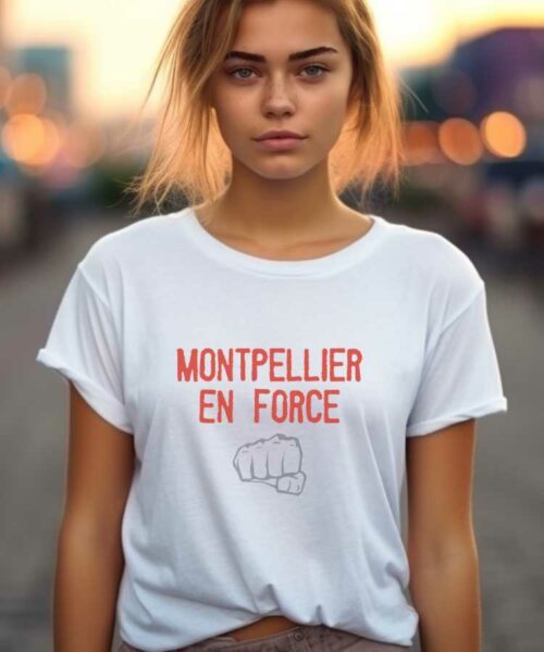 T-Shirt Blanc Montpellier en force Pour femme-1