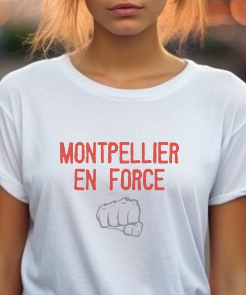T-Shirt Blanc Montpellier en force Pour femme-2