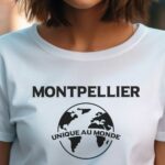 T-Shirt Blanc Montpellier unique au monde Pour femme-1