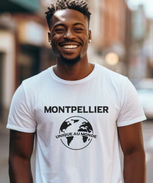 T-Shirt Blanc Montpellier unique au monde Pour homme-1
