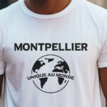 T-Shirt Blanc Montpellier unique au monde Pour homme-2