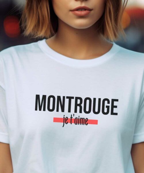 T-Shirt Blanc Montrouge je t'aime Pour femme-2