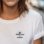 T-Shirt Blanc Mulhouse de coeur Pour femme-1