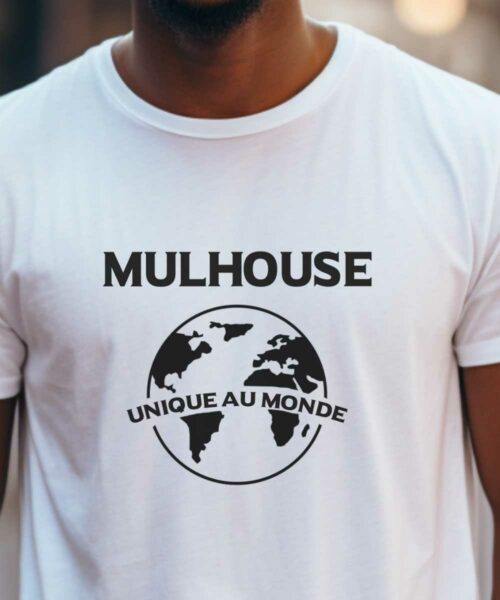 T-Shirt Blanc Mulhouse unique au monde Pour homme-2