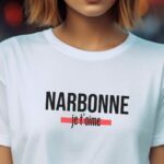 T-Shirt Blanc Narbonne je t'aime Pour femme-2
