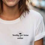 T-Shirt Blanc Neuilly-sur-Seine de coeur Pour femme-1