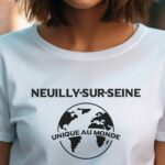 T-Shirt Blanc Neuilly-sur-Seine unique au monde Pour femme-1