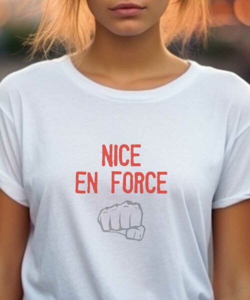 T-Shirt Blanc Nice en force Pour femme-2