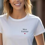 T-Shirt Blanc Nice forever Pour femme-2