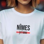 T-Shirt Blanc Nîmes je t'aime Pour femme-2