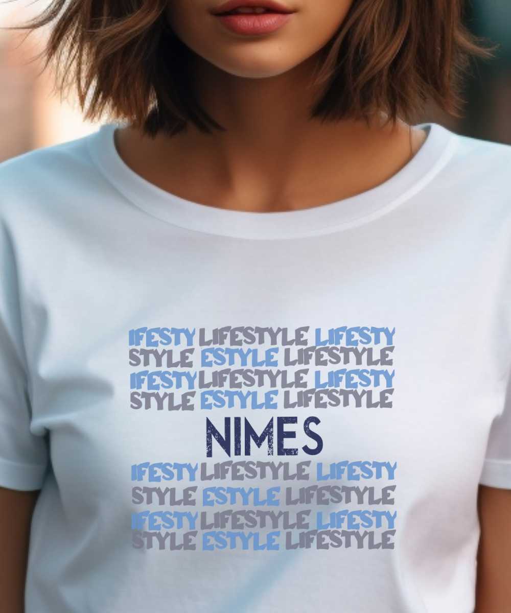 T-Shirt Blanc Nîmes lifestyle Pour femme-1