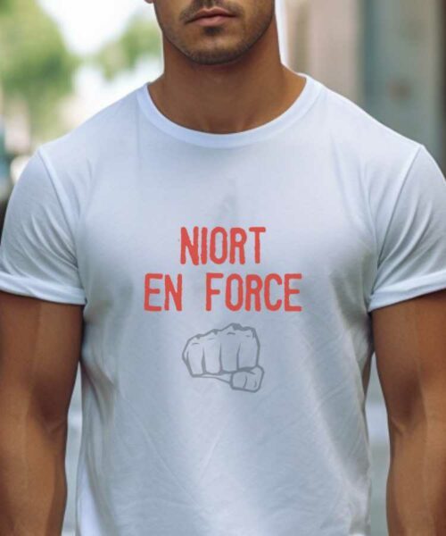 T-Shirt Blanc Niort en force Pour homme-2