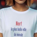 T-Shirt Blanc Niort la plus belle ville du monde Pour femme-1