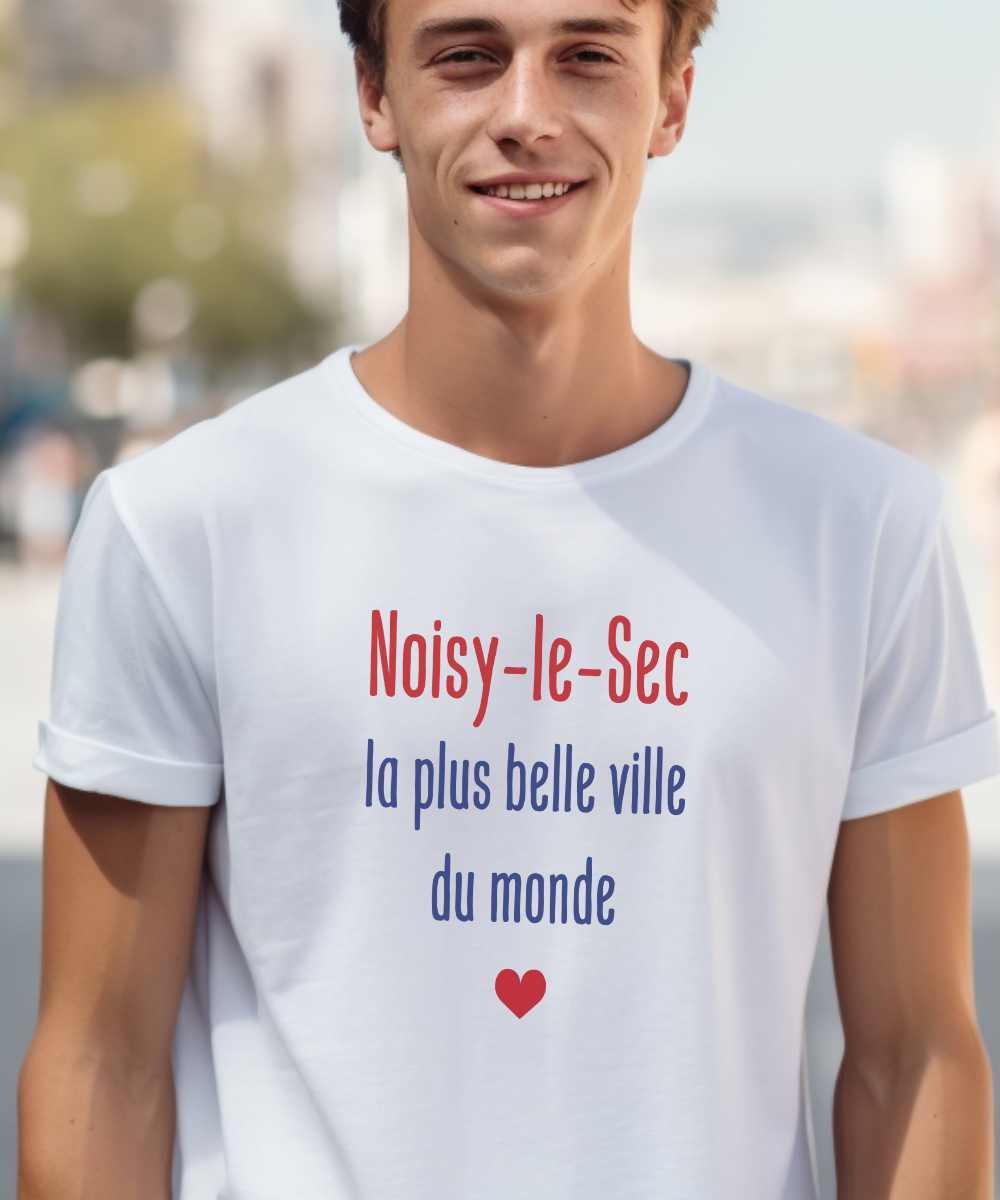 T-Shirt Blanc Noisy-le-Sec la plus belle ville du monde Pour homme-1