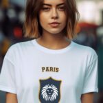 T-Shirt Blanc Paris blason Pour femme-1