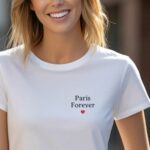 T-Shirt Blanc Paris forever Pour femme-2