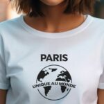 T-Shirt Blanc Paris unique au monde Pour femme-1