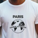 T-Shirt Blanc Paris unique au monde Pour homme-2