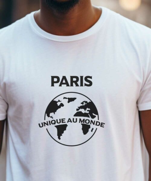 T-Shirt Blanc Paris unique au monde Pour homme-2