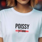 T-Shirt Blanc Poissy je t'aime Pour femme-2