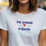 T-Shirt Blanc Pur produit de Ajaccio Pour femme-1